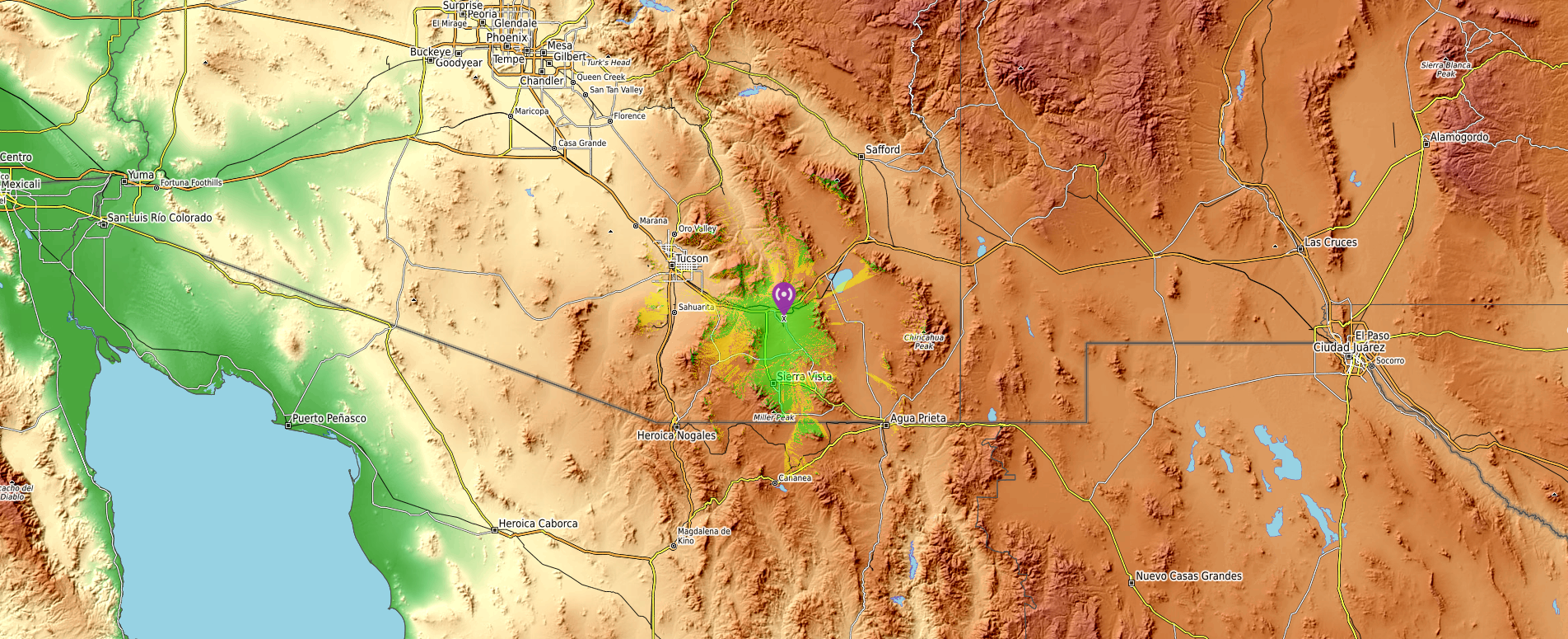 2 meter coverage map for Node