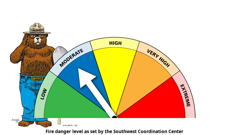 Fire danger for Southeast Arizona is Moderate!